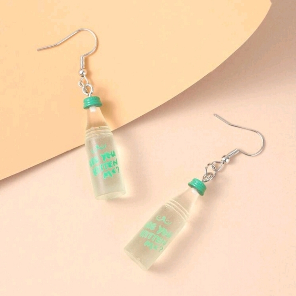 Bottle Dangle Earrings "Are you kitten me"